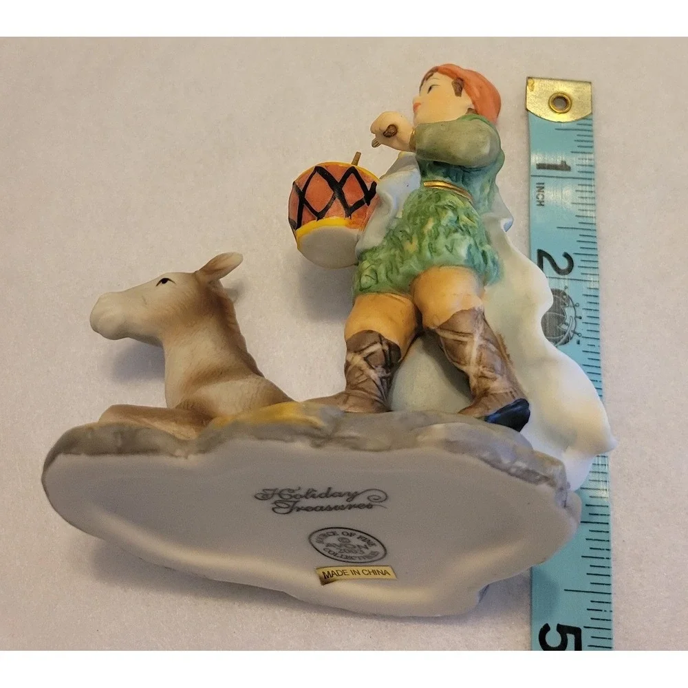 Avon Drummer Boy w/‎ Donkey Figurine Holiday Treasures Nativity 2003 Christmas